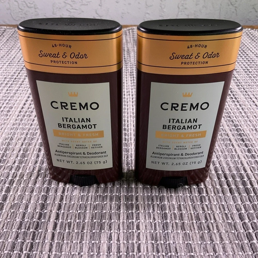 Pack of 2 Cremo Italian Bergamot Antiperspirant & Deodorant for 2.65 Oz New